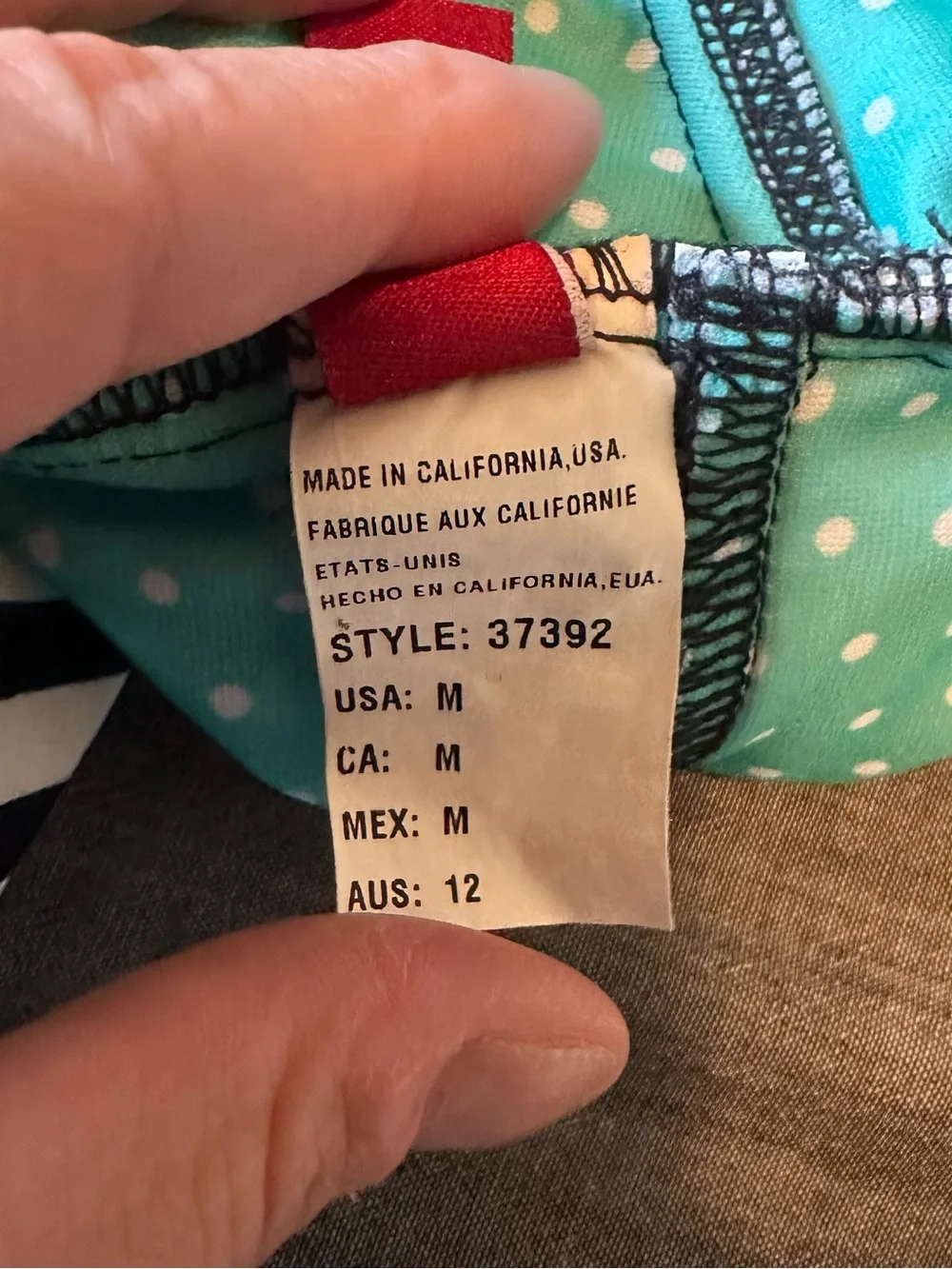 Guess Black & White Striped One-Piece Swimsuit with Mint Polka Dot Lining